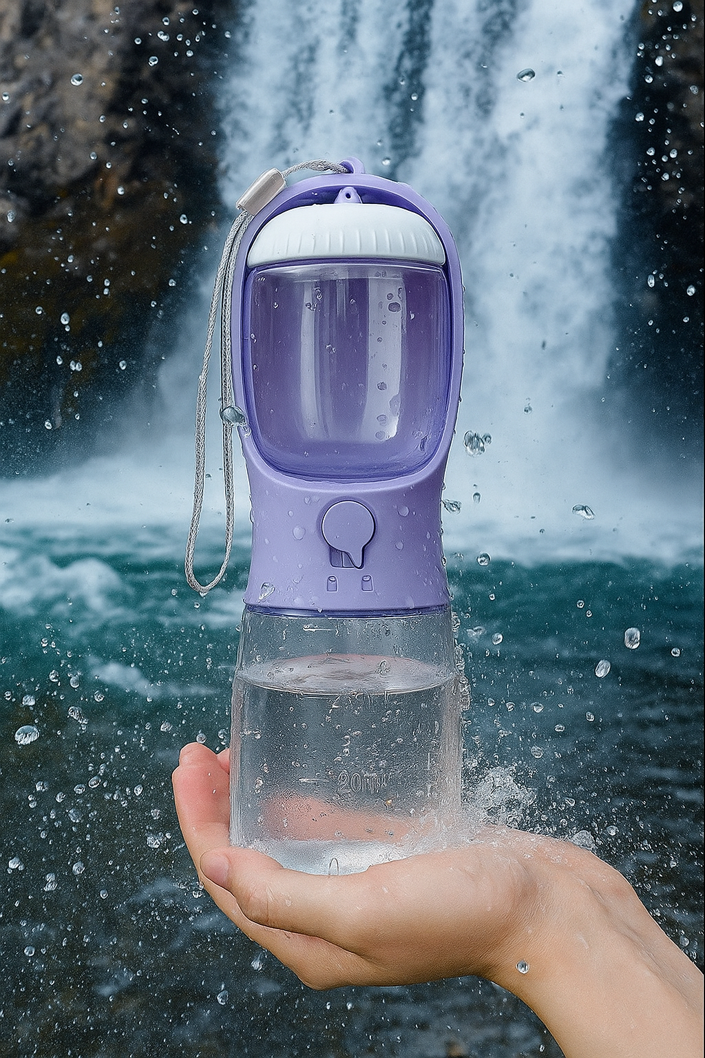 GassiHeld – 3-in-1 Hundetrinkflasche mit Napf, Futterfach, Kotbeutelspender & Filter