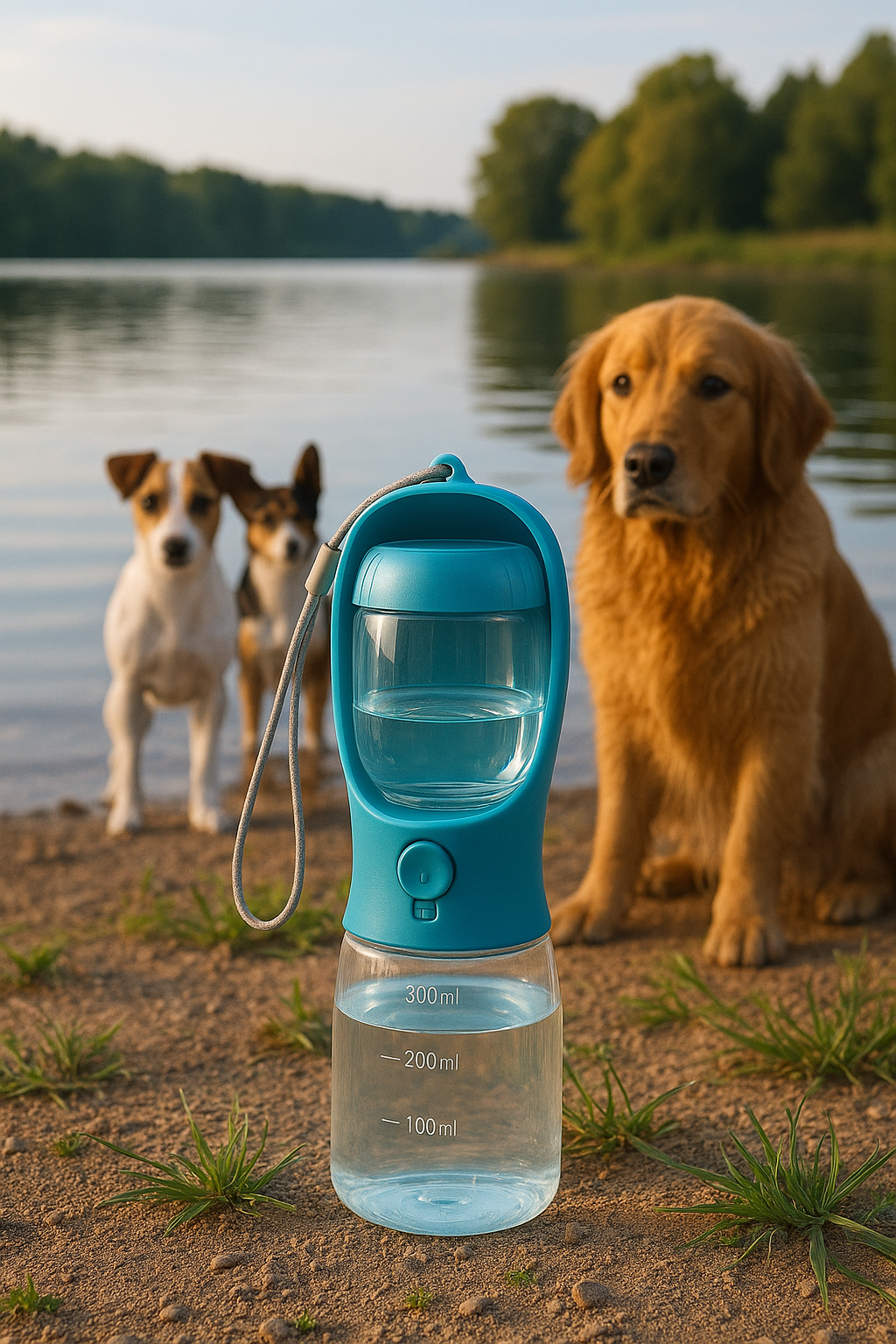 GassiHeld – 3-in-1 Hundetrinkflasche mit Napf, Futterfach, Kotbeutelspender & Filter